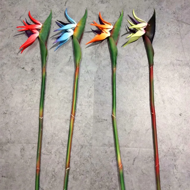 

5pcs/Lot 2019 New Bird Of Paradise - Real Touch Plastic Flower Decorative Artificial Flower Wedding Party Home Free Shipping
