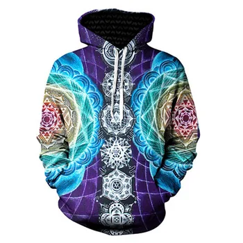 

Psychedelic 3D Printed Jacket Trippy Visionary Mandala Chakra Print Hoodies Men/women Hipster Tracksuits Boys Oversized Cloting