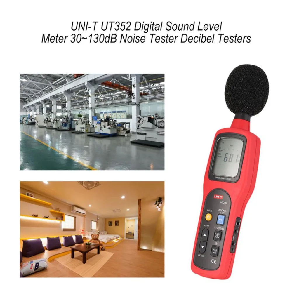 

UNI-T UT352 Digital Sound Level Meter 30~130dB Noise Monitor Testers High Alarm Data Logging Decibel Meter Noise Tester