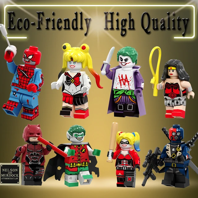 Best Offers Legoed Building Blocks Daredevil Zombie Robin Deathstroke Wonder Woman Harley Quinn Figures Learning For Children Toys PG8196
