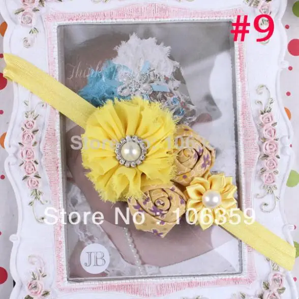 Девочка повязка на голову новорожденных ободки потертый шик цветок Hairband для