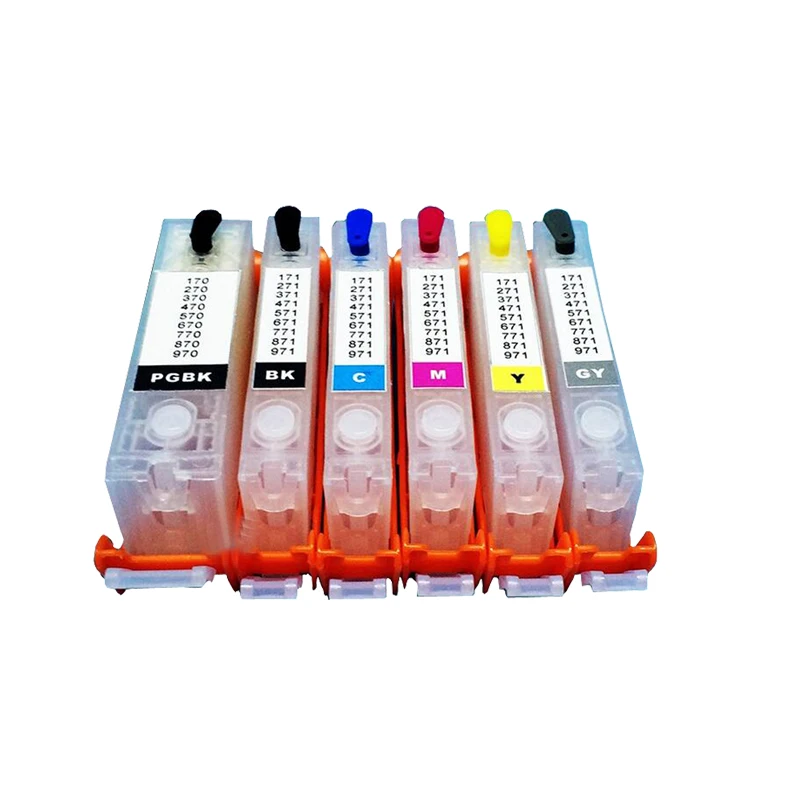 

6pcs/lot PGI-570 CLI-571 Ink cartridges for Canon PIXMA MG7750/7751/7752/7753 TS9050/9055/8050/8051/8052/8053 with ARC chips