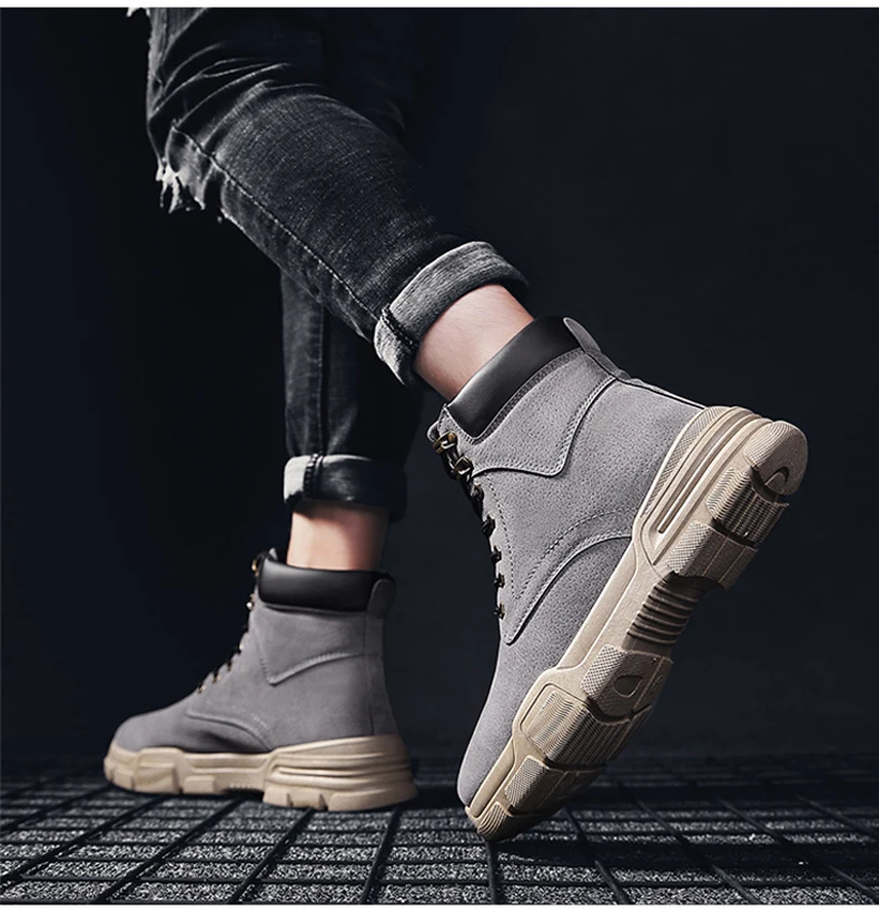 Men's Casual Shoes Motorcycle Boot Winter Tactical Ankle Boots Men Pig Leather Military Boots Men Desert Winter Combat Boot New (11)