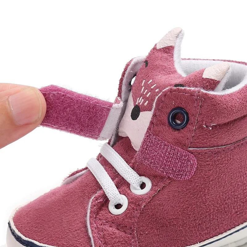 1 пара осенней обуви для малышей детские кроссовки для мальчиков и девочек с лисьим носком и кружевом, из хлопчатобумажной ткани, для первых шагов, с нескользящей мягкой подошвой, для малышей, y13