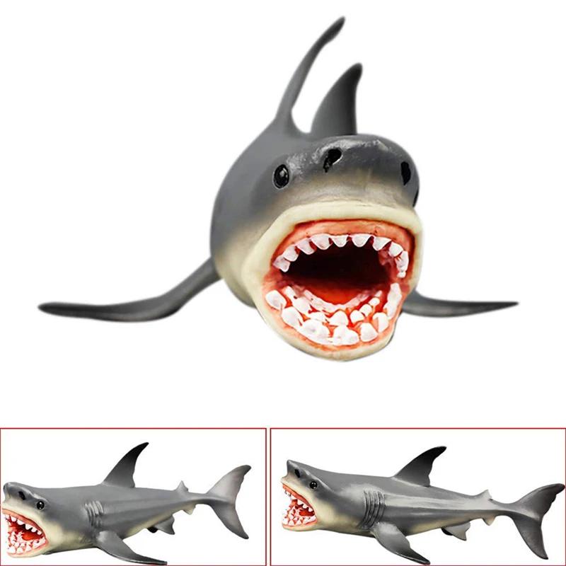 18*10cm gray Megalodon Prehistoric Shark Ocean Education Animal Figure Model Kids Toy Gift Toys for children/adult | Игрушки и хобби