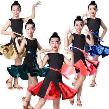 

Latin Dance Dress for Girls Kids Dance Costume Cha Cha Dress Children Stage Dance Wear Salsa Dress Latin Competition Dress Pink