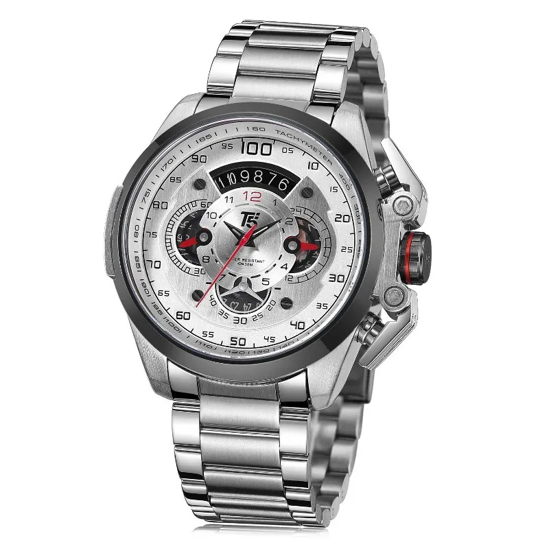  T5 Brand Luxury Black Gold Male Watch Military Quartz Sport Wrist Watch Men Chronograph Waterproof 