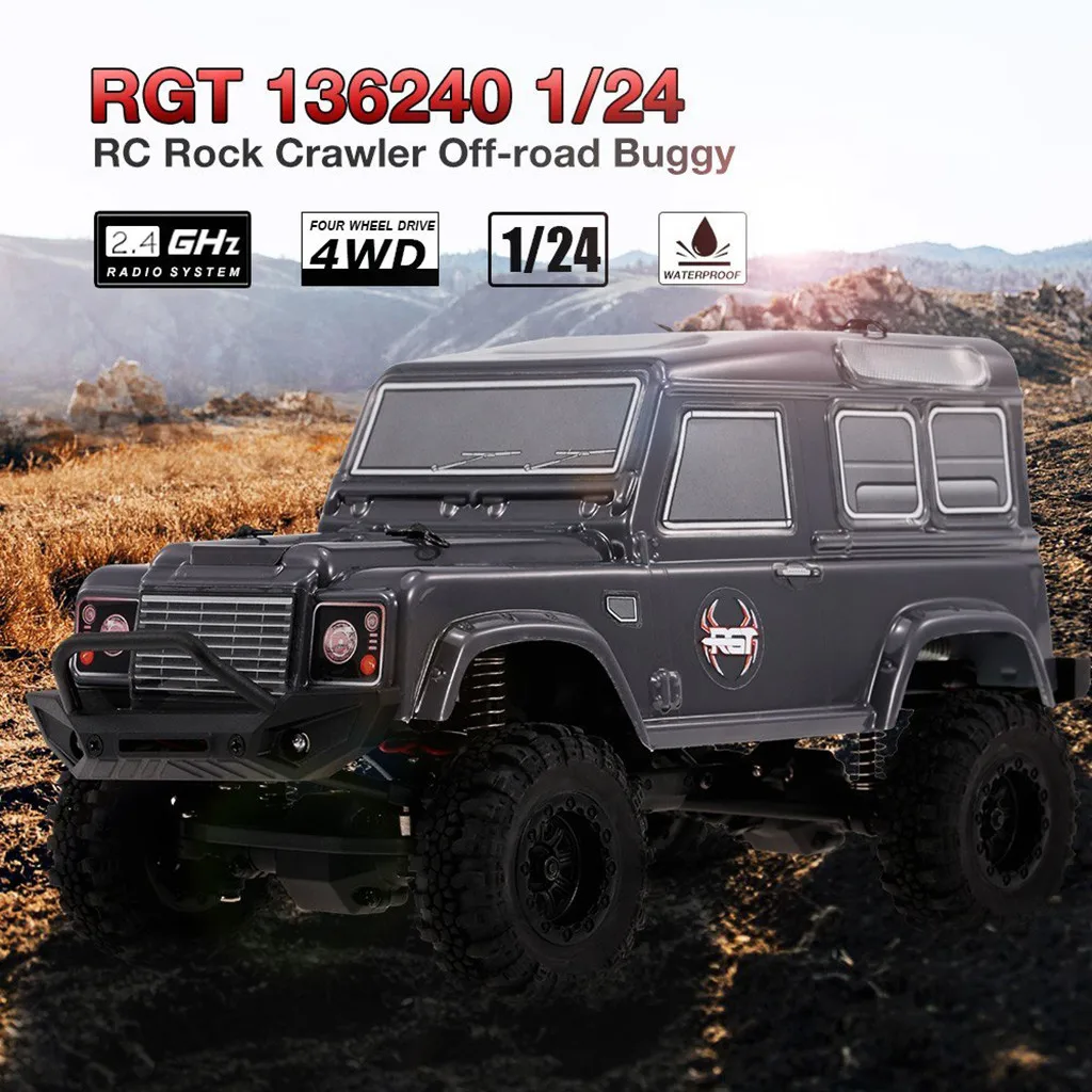 

Radio-controlled Cars RGT 136240 1/24 2.4G 4WD 15KM/H RC Rock Crawler Off-road Buggy Car Kids Toy RTR Children Games