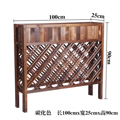 Луи Мода отламывать стенд цветок корыто Ресторан твердый забор экран сетки Открытый карбонизированная деревянная коробка - Цвет: thickening