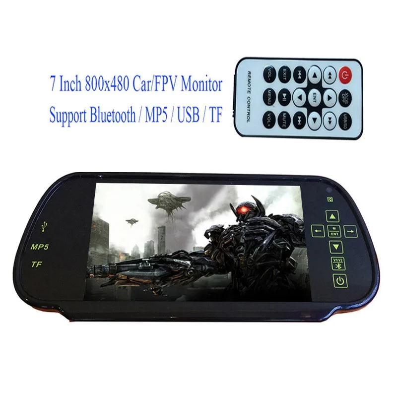 Bluetooth/MP5/TF/USB 800x480 ЖК-монитор для автомобиля/FPV зеркало заднего вида 7 дюймов экран для камеры PAL/NTSC(автомобиль или грузовик/автобус