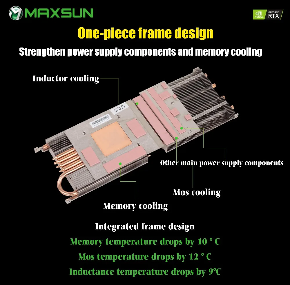 Графическая карта MAXSUN RTX 2080 Ti 11G GDDR6 NVIDIA 352bit 12nm 1350MHz 14000MHz Turing TU102 HDMI+ 3* DP+ type-C 4352