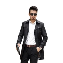 Тренч мужской классический однобортный мужской длинный пиджак Мужская одежда Длинные куртки и пальто в британском стиле