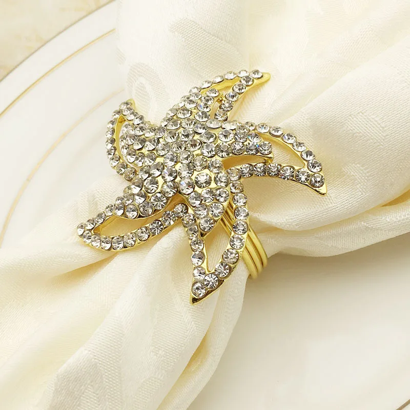 

10PCS hotel western starfish napkin buckle ring zinc alloy mat towel ring napkin ring napkin buckle