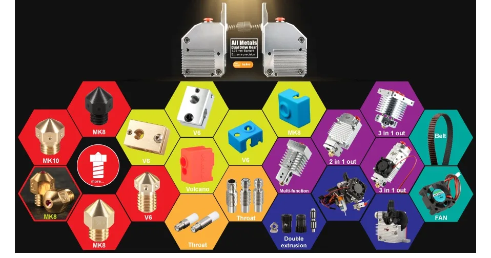 Mellow 1 шт. супер гладкий Тепловой разрыв для E3d V6 Hotend Vocano нагреватель Блок 1,75 мм нити 3d принтер сопло горло аксессуары