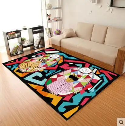 American style Cartoon Animal carpet living room coffee table mat Super Soft Coral Fleece Carpet Kids Bedroom doorMat Rug