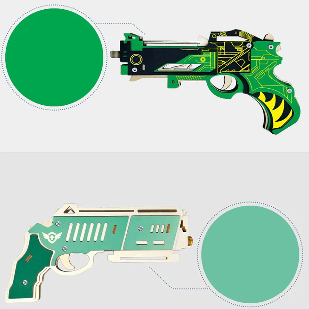 Творческий Деревянный зеленый цвет водяной пистолет форма головоломка популярные игрушки для детей художественные ремесла DIY игры подарок