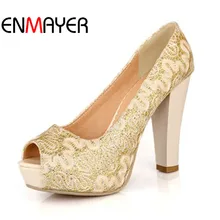 ENMAYER Sexy Round Toe Sequined Cloth High Heels Women Pumps Shoes Party PUMPS 2014 Brand New Design Less Platform Pumps ENMAYER Sexy Round Toe Sequined Cloth High Heels Women Pumps Shoes Party PUMPS 2014 Brand New Design Less Platform Pumps