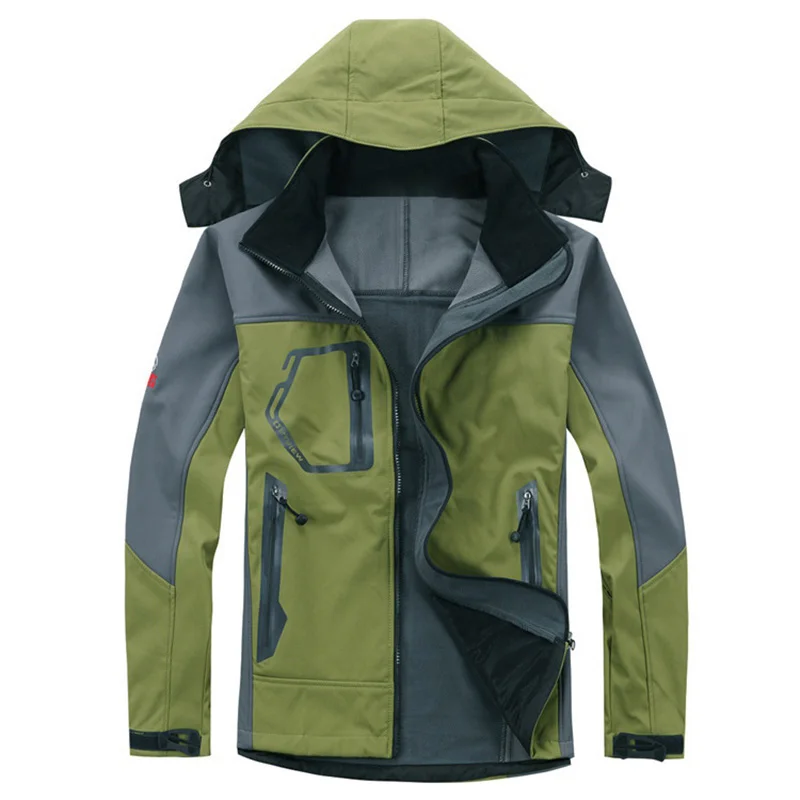 Софтшелл Be A Wolf, походные куртки, Мужская одежда, водонепроницаемая одежда для спорта на открытом воздухе, рыбалки, кемпинга, катания на лыжах, куртка, ветровка 201 - Цвет: Зеленый