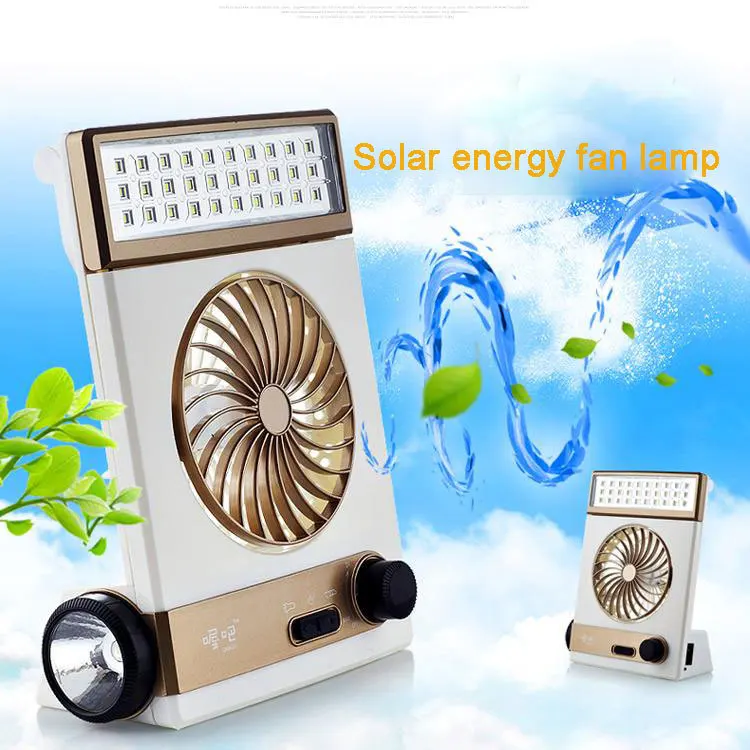 

Multifunctional desk lamp  Solar rechargeable fan lamp Mini fan protable desk light Emergency flashlight