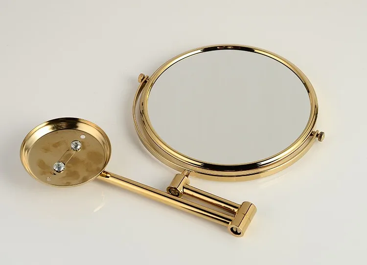Vidric зеркала для ванной " с круглой стенкой, двойное зеркало для макияжа, 3 X увеличительное зеркало, косметическое зеркало для ванной комнаты, латунное Золотое зеркало