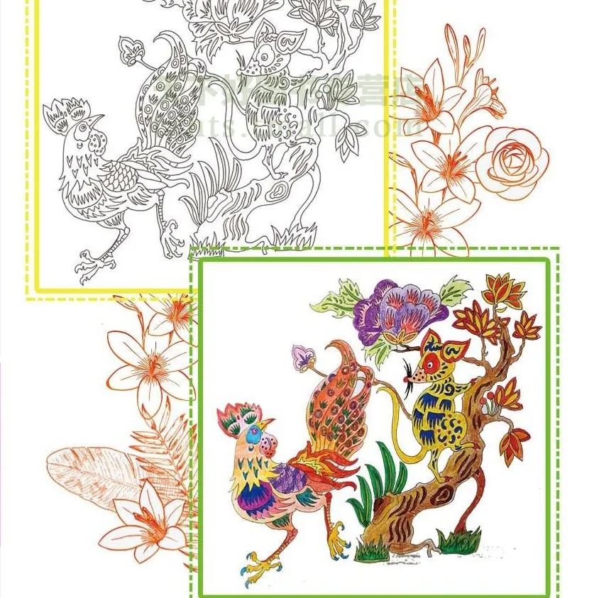 Chinese Traditional Patterns Coloring Book Line Sketch Hand Painting Book Relieve Stress Graffiti Drawing Books Chinese Traditional Patterns Coloring Book Line Sketch Hand Painting Book Relieve Stress Graffiti Drawing Books