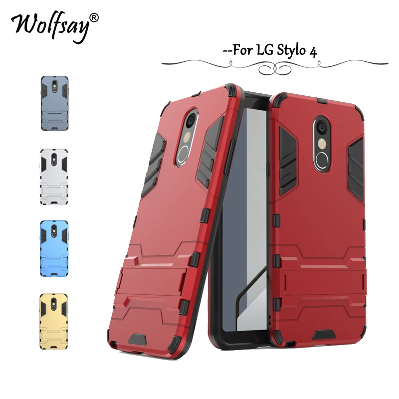 

Wolfsay Cover sFor LG Stylo 4 Case Q710MS Slim Robot Armor Rubber Capa FOR Phone Case LG Stylo 4 LM-Q710MS Cover for LG Stylo 4