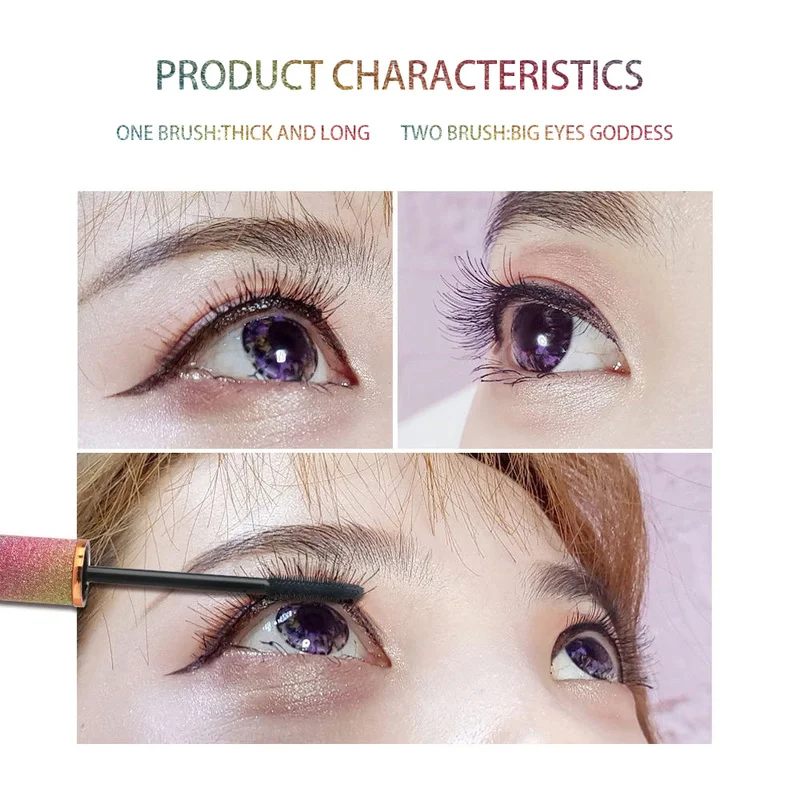 

2019 QIBEST 4D Silk Fiber Lash Mascara Cream Waterproof Long-Lasting Curl Thick Eyelash Extension Starry Sky TSLM1