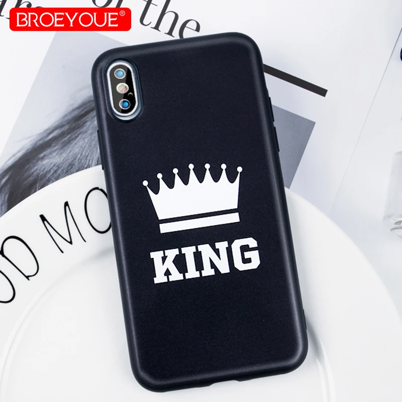 

King Funny Pattern Case For iPhone XR XS Max TPU Soft Silicone For iPhone 6 7 6S 8 Plus Shockproof Matte Simple Phone Cover