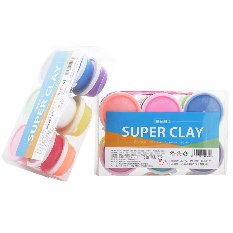 

12Colors/set Polymer Air Dry Playdough Tools Modelling Super Light DIY Plasticine Learning & Education Kids Soft Plasticine Clay