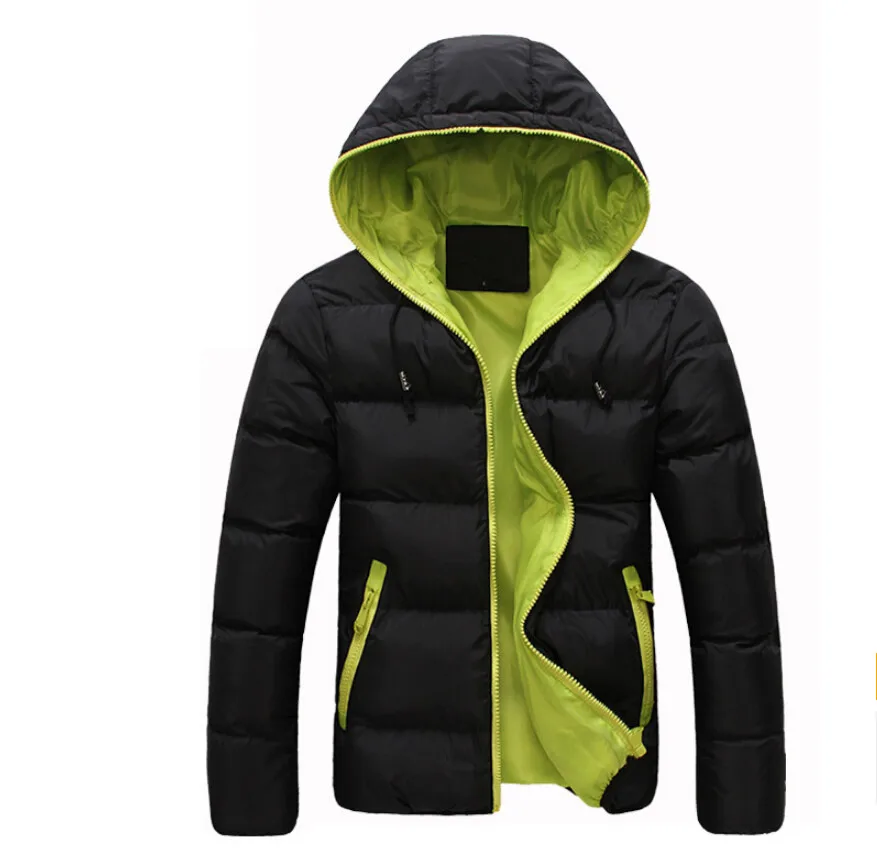 2015 New Mens Winter Jacket Men’s Hooded Wadded Coats Outerwear Male Slim Casual Cotton Outdoors Outwear Down Jackets Hot Sale