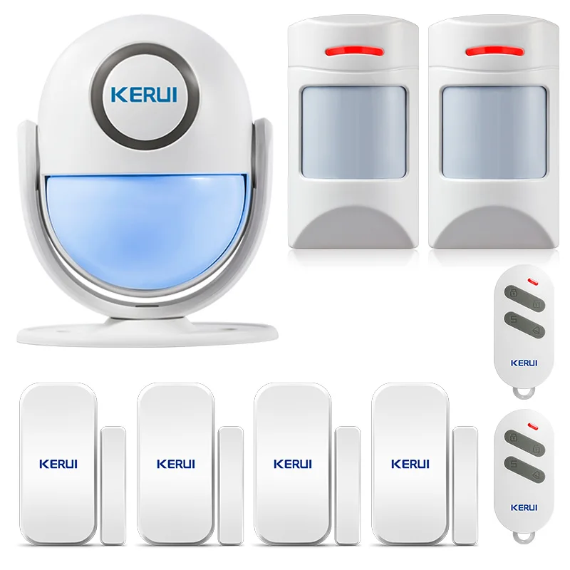 

KERUI WIFI Home Security Alarm Burglar Alarm System IOS/Android App Wireless Control Door Sensor Anti-pet motion detector