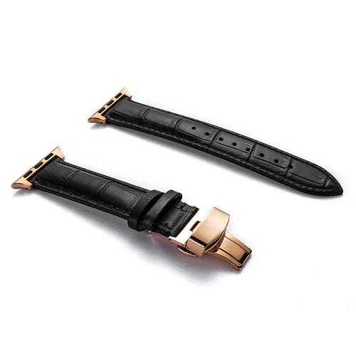 Кожаный ремешок для Apple watch band 4/3 42 мм 38 мм Iwatch band 44 мм 40 мм браслет из натуральной кожи часы с пряжкой в виде бабочки - Цвет ремешка: 19