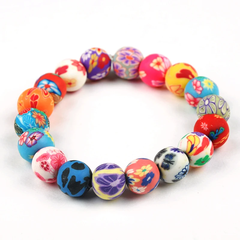 Women Handmade Jingdezhen soft ceramic beads bracelet Chinese National