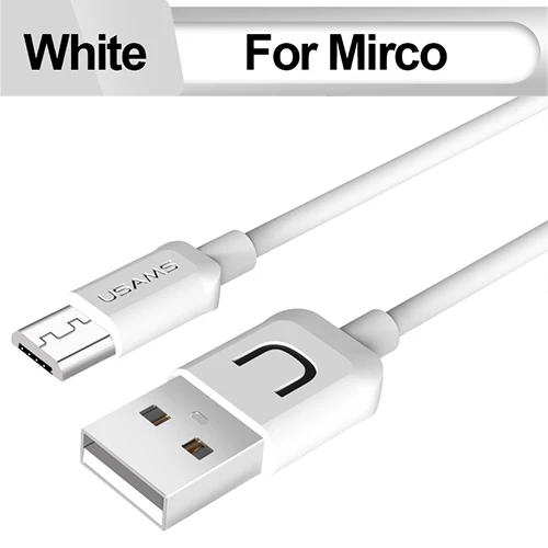USAMS 3 шт./партия кабель Micro USB 1 м 0,25 м кабель для зарядки samsung Xiaomi кабель для передачи данных для Galaxy S5 S6 S7 шнур зарядного устройства Microusb - Цвет: White