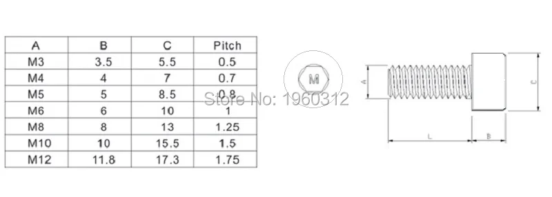 DIN912 Hex Socket Head white Nylon Screw 006