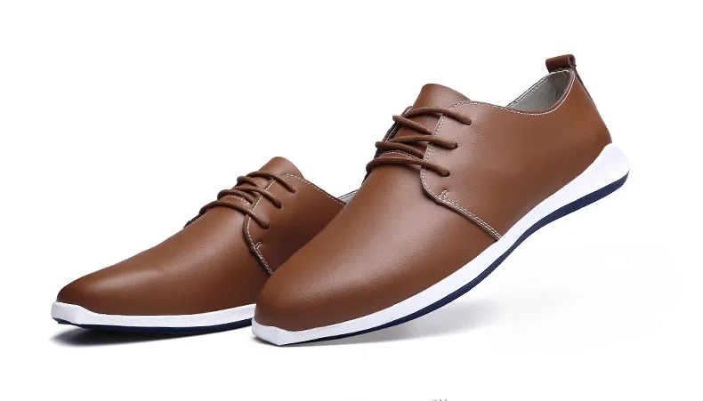ROXDIA/мужская повседневная обувь на плоской подошве из натуральной кожи; сезон весна-осень; мужская обувь на шнуровке; цвет коричневый, синий, черный; большие размеры 39-47; RXM038