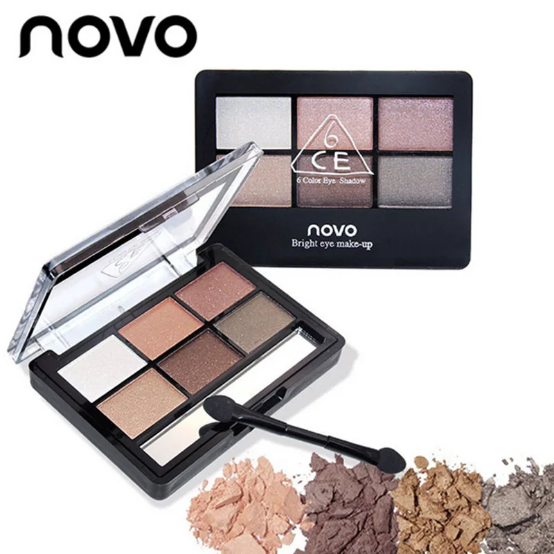 

Professional Makeup Brand Earth Color 6 Colors Eyeshadow Palette Glitter Eye Palette Maquiagem Matte Silky Pigments Eye Shadow