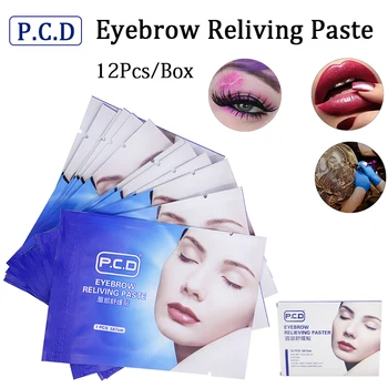 

12 pcs Eyebrow relieving paste PCD Mask For Tattoo Permanent Makeup Accessories tattoo aftercare gel microblading repair cream