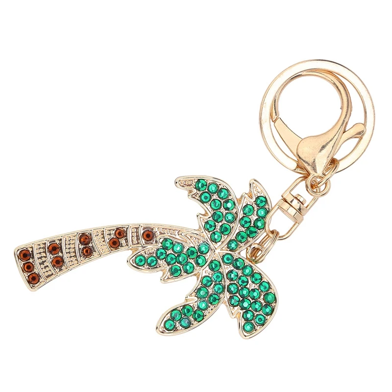 

Diy Handmade Diamond Keychain Rhinestone Bag Pendant Keyrings Coconut Tree Chain Crystal Key Chains