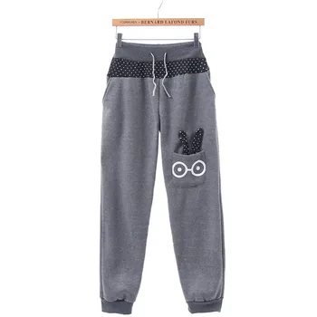 

Autumn Women Deportes Pants Female Cartoon Rabbit Capris Sweatpants Lady Trousers Cotton New loose pants hip hop pants K064