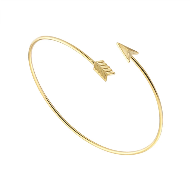 thin arrow cuff bracelet bangles women minimalism jewelry wire