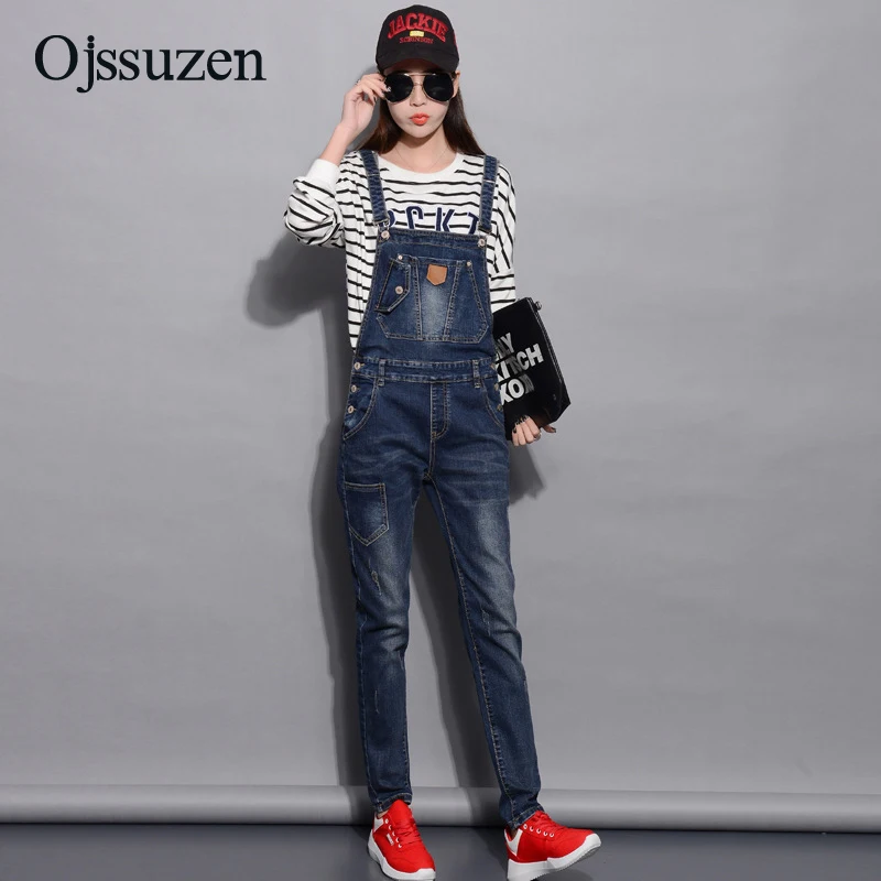 

Spring Denim Jumpsuits Women 2019 Fashion Summer Romper Long Pants Elasticity Jeans Overalls For Women Jeans Bodysuits Ladies