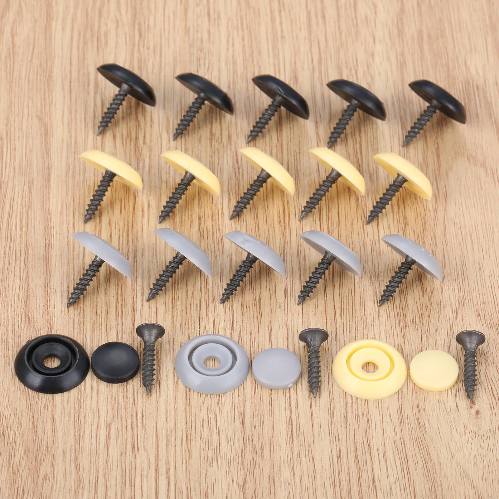 

50Pcs Diameter 20mm Car Roof Button Snap Rivets Retainer Auto Screw Clips Plastic For Roof Cloth Repairing Black Grey Beige