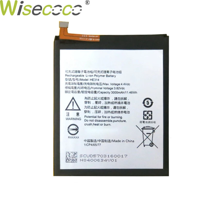 

WISECOCO New Original 3000mAh Li-ion Battery HE314 For SHARP AQUOS Z2 A1 FS8002 Replacement Phone In Stock With Tracking Number