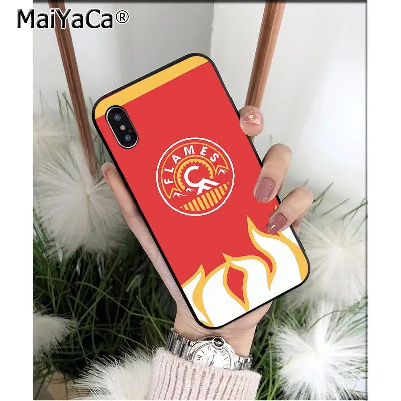 MaiYaCa Calgary Flames ТПУ Мягкие аксессуары для телефонов чехол для телефона для Apple iPhone 8 7 6 6S Plus X XS MAX 5 5S SE XR Чехол для мобильного телефона s - Цвет: A7