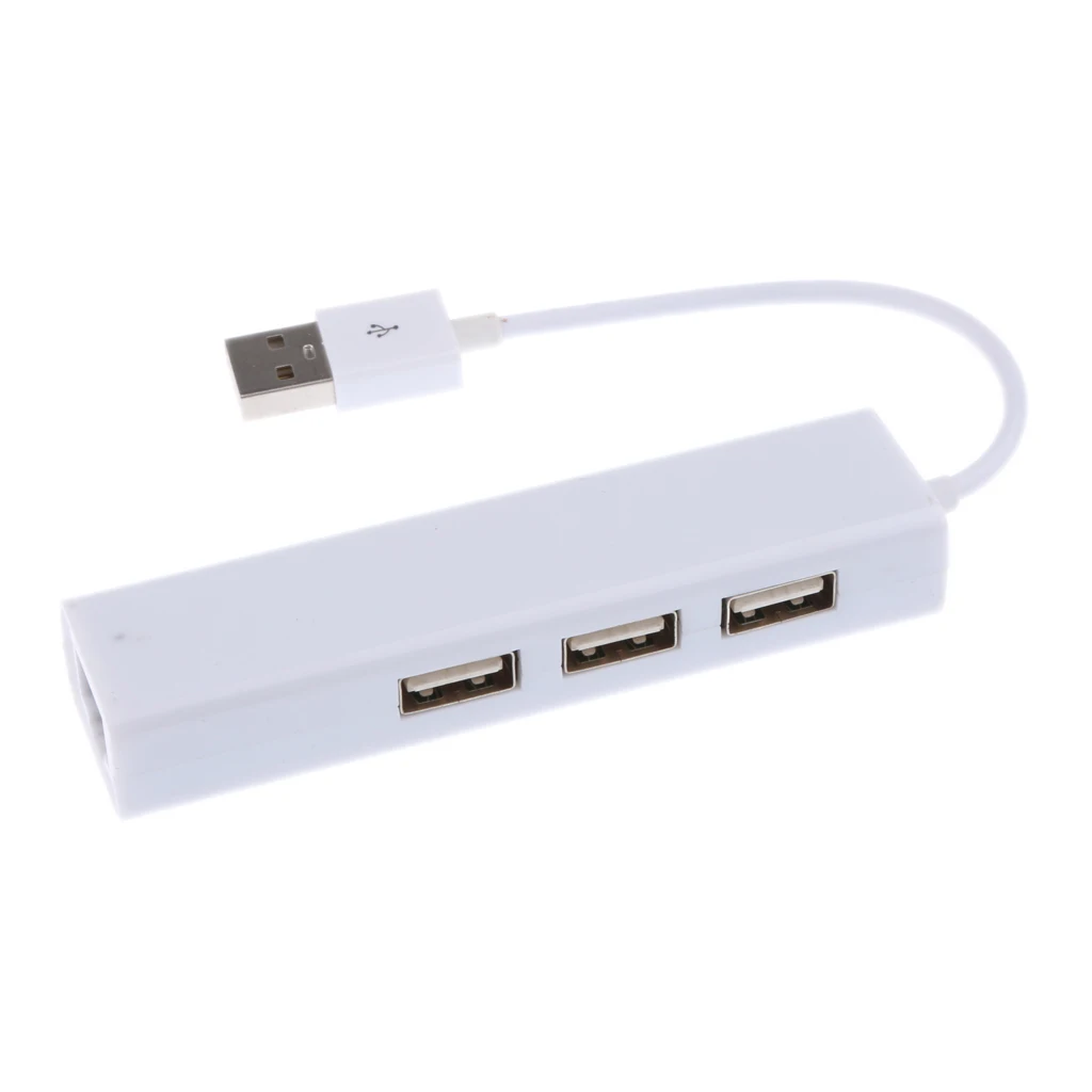 MagiDeal USB2.0 to RJ45 Network Ethernet 100Mbps LAN Adapter with 3Port USB Hub