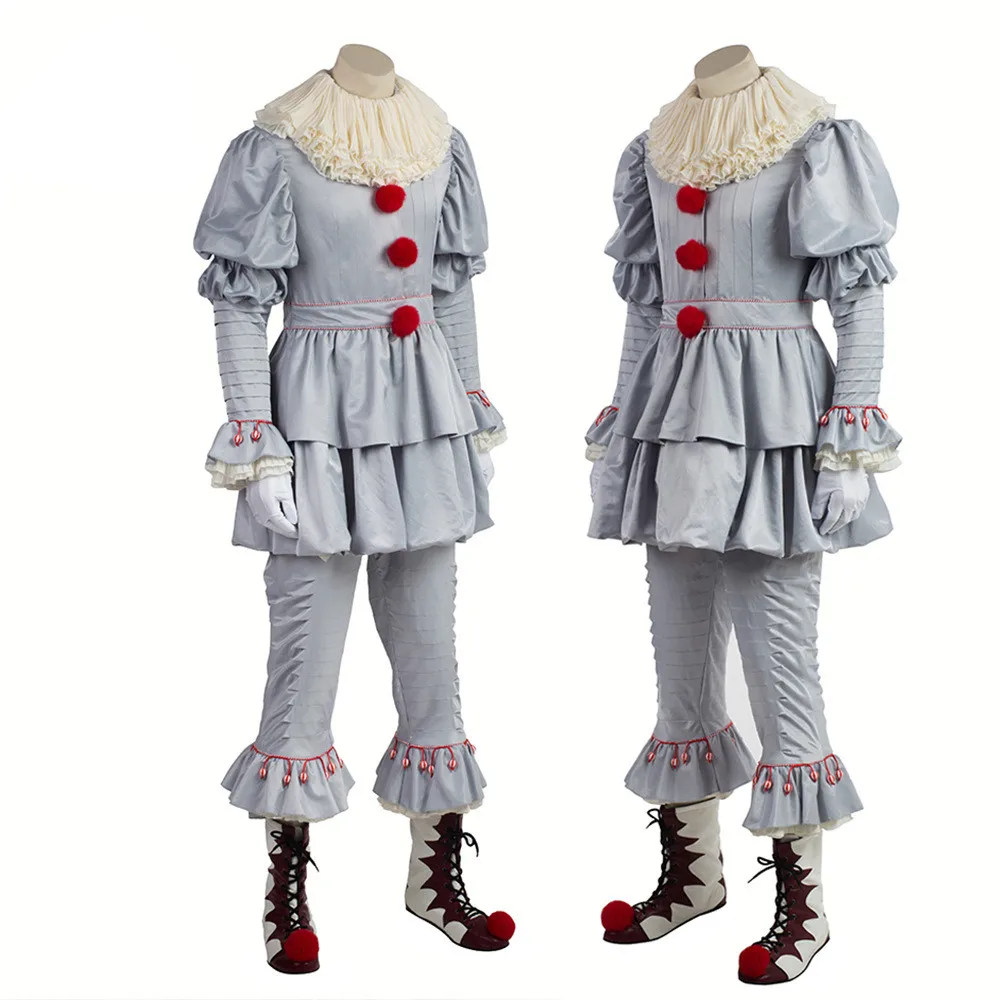 Стивен Кинг это пеннивайз косплей костюм Взрослый унисекс женский костюм Хэллоуин террор клоун костюм без обуви