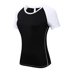 Популярная женская одежда для йоги быстросохнущая фитнес Беговая Спортивная тренировка тонкие Топы облегающие для тренировок одежда для спортзала футболка для йоги - Цвет: black