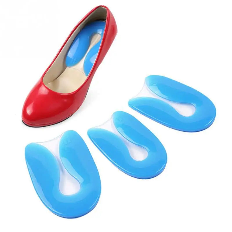 

Silicone Gel Heel Cushion Insoles Women Cold-resistant U Shape Silica Arc Design Heel Pad Rebound Shock High Heel Insert