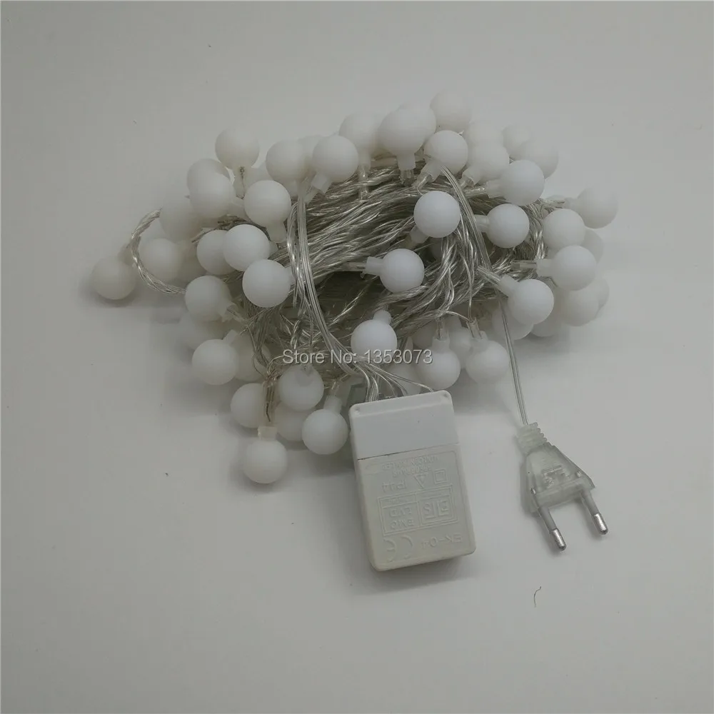EU-plug - Ball Multicolor LED String Lights Indoor 10M 100led LED Rope Christmas Garlands Holiday Light